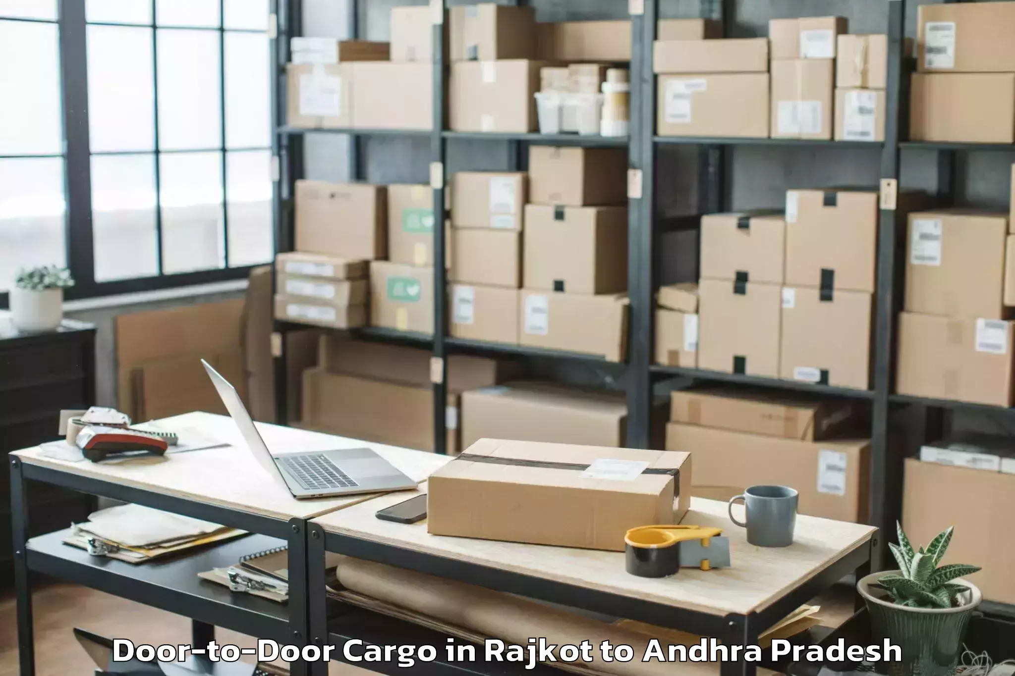 Top Rajkot to Vissannapeta Door To Door Cargo Available